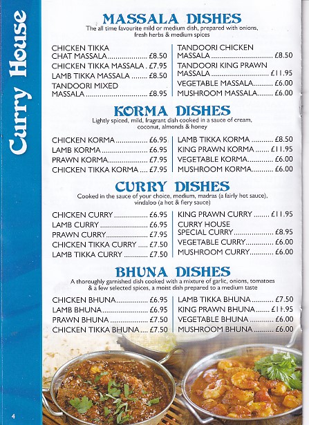 Curry House Ystalyfera menu