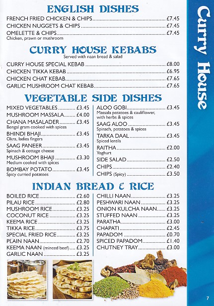 Curry House Ystalyfera menu