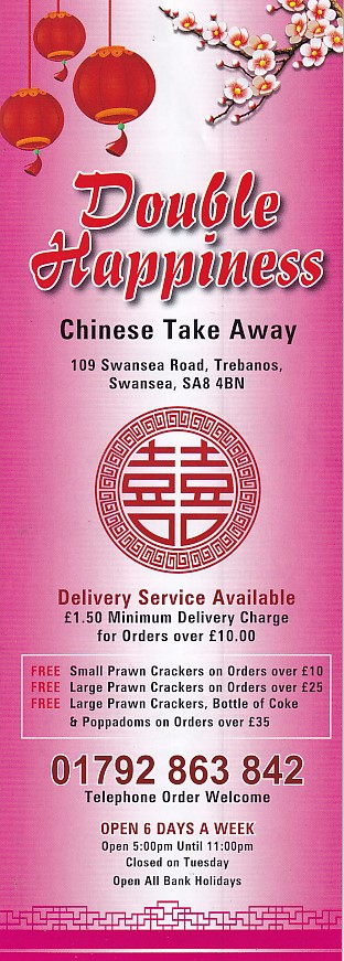 Double Happiness chinese takeaway in Trebanos