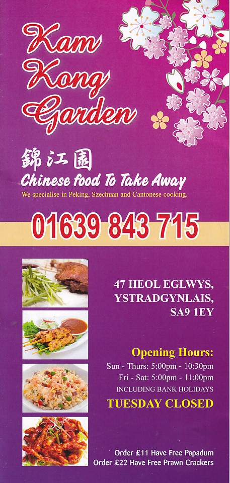 Kam Kong Garden Takeaway In Ystradgynlais