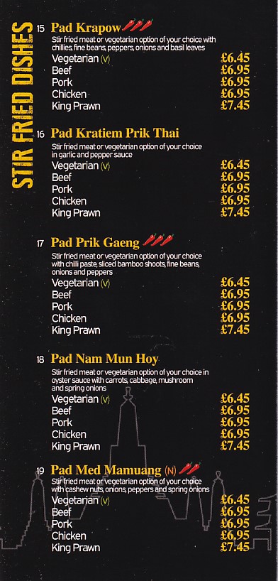 Menu 3 of BANGKOK EXPRESS, Swansea