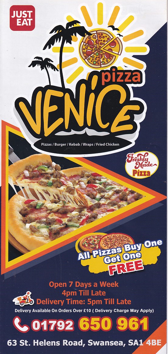 Menu of Pizza Venice Swansea