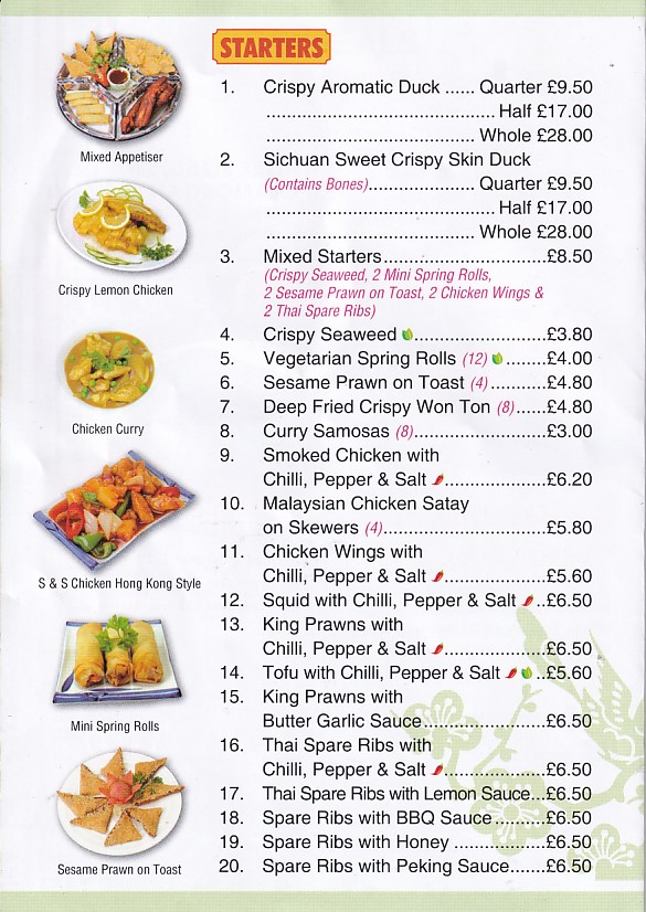 Menu 2 of Sichuan Savour, Chinese Takeaway Swansea