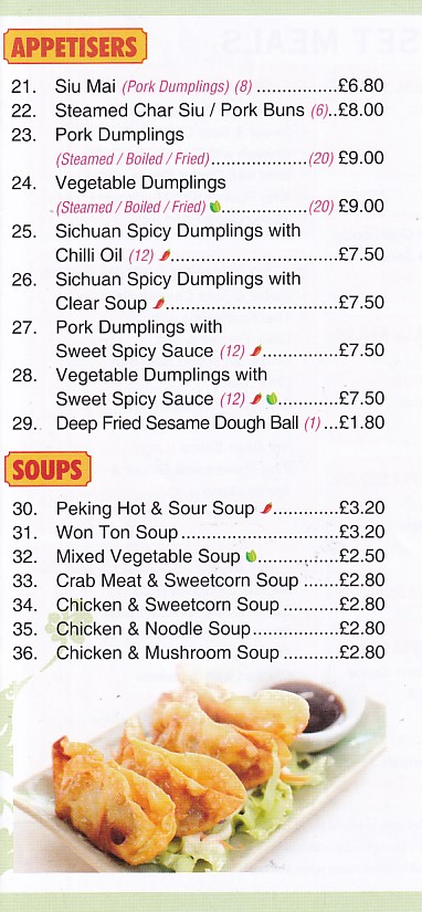 Menu of Sichuan Savour, Chinese Takeaway Swansea