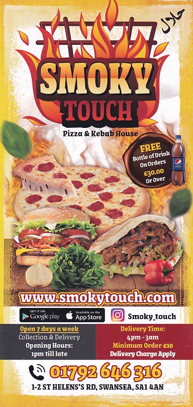 Menu of SMOKY TOUCH Pizza Swansea