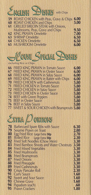 Menu of 
Jubilee Garden, Chinese Takeaway Swansea