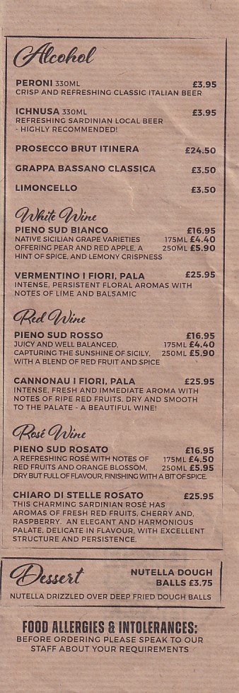 Menu of 4 Papi's Pizzeria, Uplands