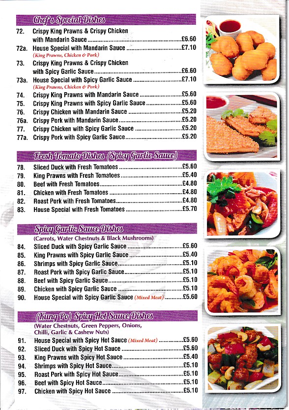 Menu of Golden Palace Pontarddulais