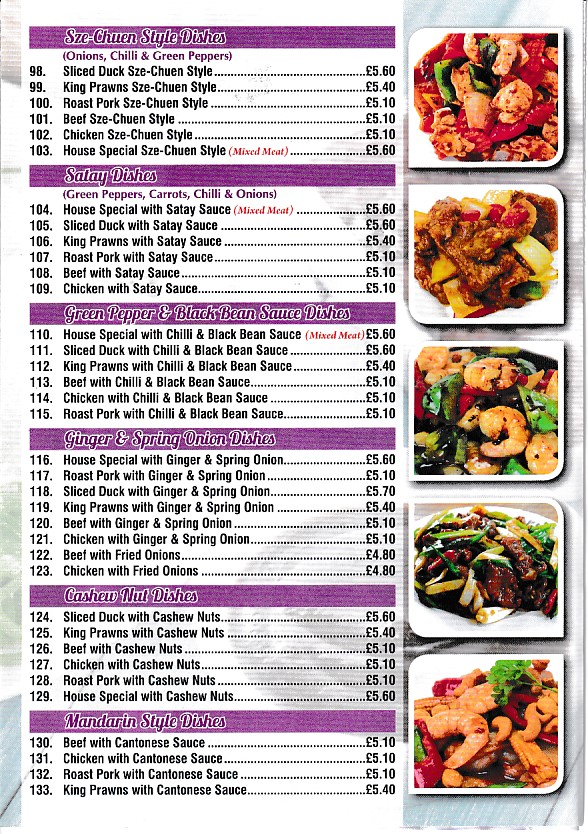 Menu of Golden Palace Pontarddulais