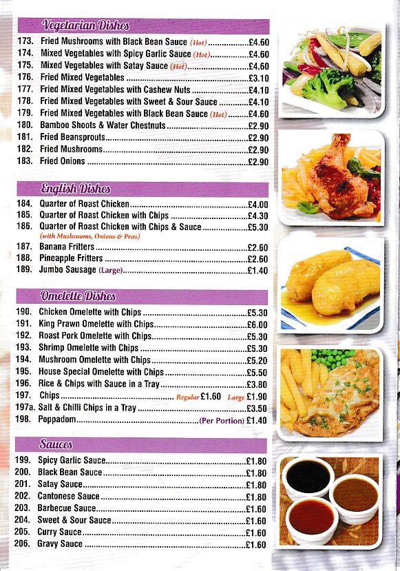 Menu of Golden Palace Pontarddulais