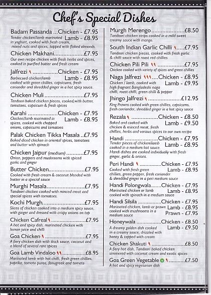 Menu of Haldi Indian Gorseinon