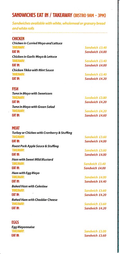 Menu of Bishops Cafe & Bistro Pontardawe