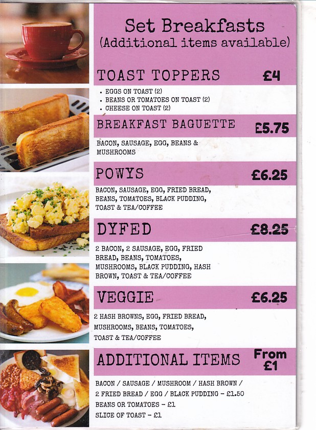 Menu of L4 Cafe