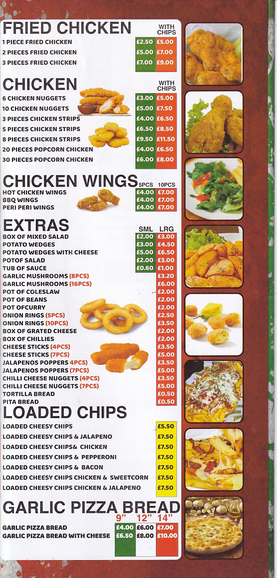 Menu of xxxxx