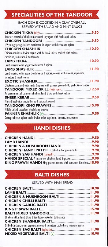 Menu of Tiffin Takeaway, in Ystradgynlais